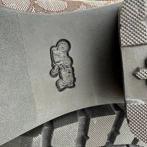 COACH CORA JACQUARD MONOGRAM LOAFER 8 Women's Retro Chunky Heel Shoe Brown New - Picture 12 of 12